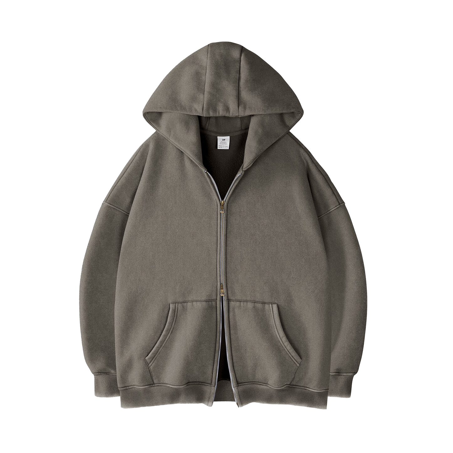 [GREY] - ACID WASH ZIP UP.