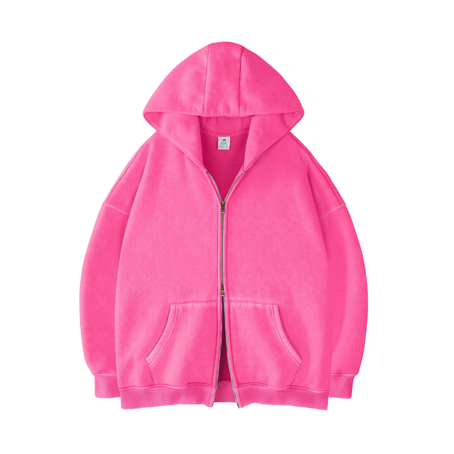 [HOT PINK] - ACID WASH ZIP UP.