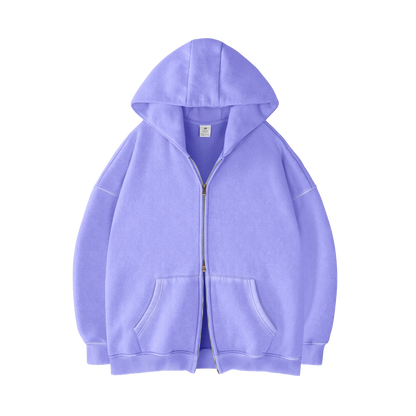 [PURPLE] - ACID WASH ZIP UP.