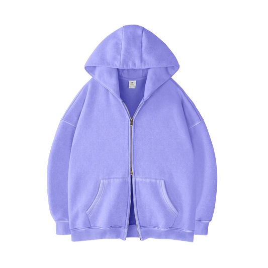 [PURPLE] - ACID WASH ZIP UP.