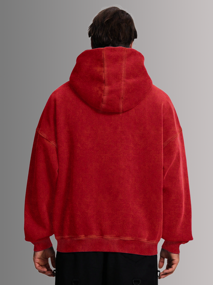 [RED] - ACID WASH ZIP UP.