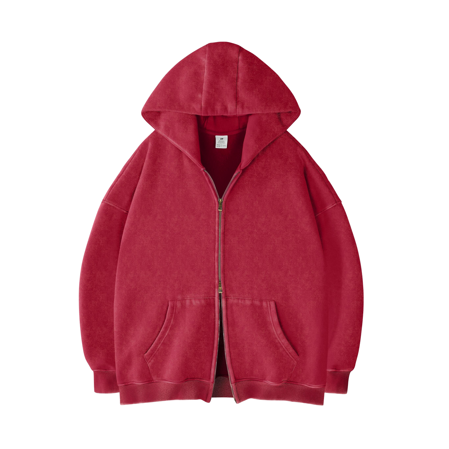 [RED] - ACID WASH ZIP UP.